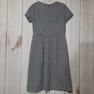 Houndstooth Dress Black White Career Workwear Fitted Double Breasted‎